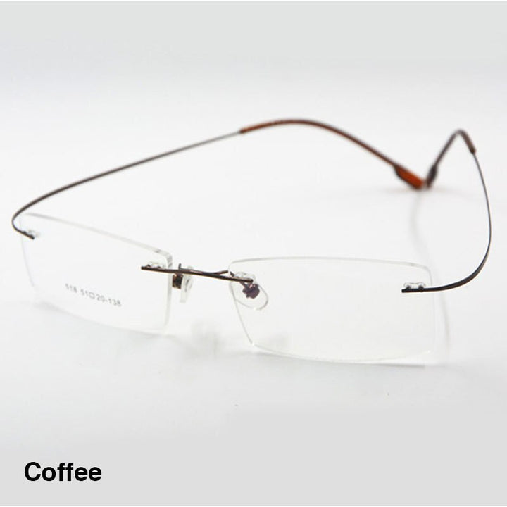 Reven Jate Unisex Rimless Square Titanium Alloy Eyeglasses 2241 Rimless Reven Jate