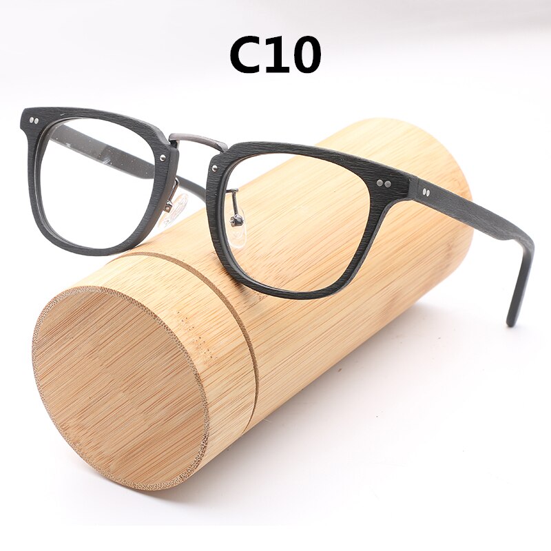 Hdcrafter Unisex Full Rim Square Round Wood Frame Eyeglasses Lbh025 Full Rim Hdcrafter Eyeglasses C10