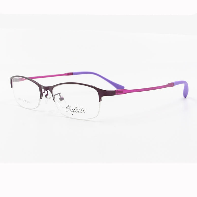 Women's Half Rim Alloy Frame Eyeglasses N7057 Semi Rim Bclear