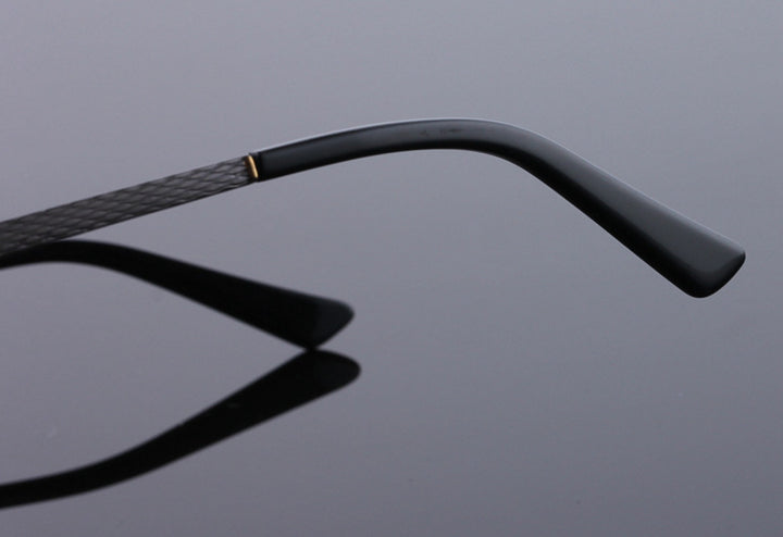 Reven Jate 5904 Titanium Rimless Diamond Cutting Man Glasses Frame Eyeglasses (Black) Rimless Reven Jate