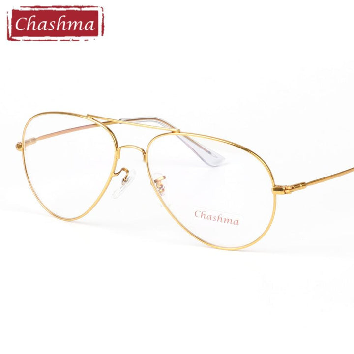 Chashma Ottica Unisex Full Rim Tr 90 Titanium Double Bridge Eyeglasses 3206 Full Rim Chashma Ottica Gold