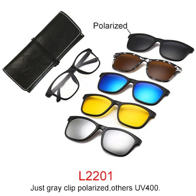 Ralferty Magnet Sunglasses Men Women Luxury Brand Polarized Uv400 5 In 1 Clip On Grade Glasses Frame With Clip Ons Ralferty L2201