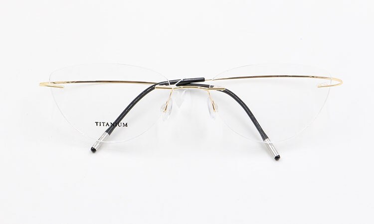 Bclear Women Rimless Cat Eye Memory Titanium Eyeglasses 2003 Rimless Bclear