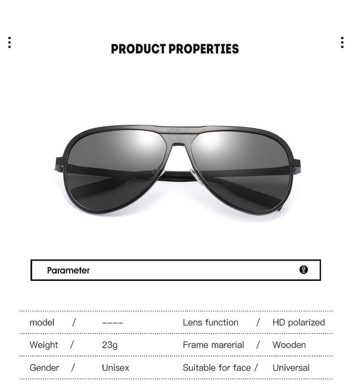 Hdcrafter Men's Full Rim Aluminum Magnesium Round Frame Polarized Sunglasses G9828 Sunglasses HdCrafter Sunglasses