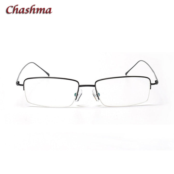 Chashma Ochki Men's Semi Rim Square Titanium Eyeglasses 9867 Semi Rim Chashma Ochki