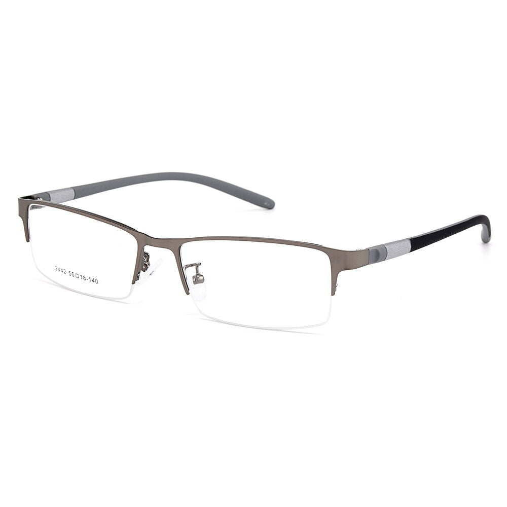 Gmei Men's Eyeglasses Semi Rim Titanium Alloy Square Y2442 Semi Rim Gmei Optical