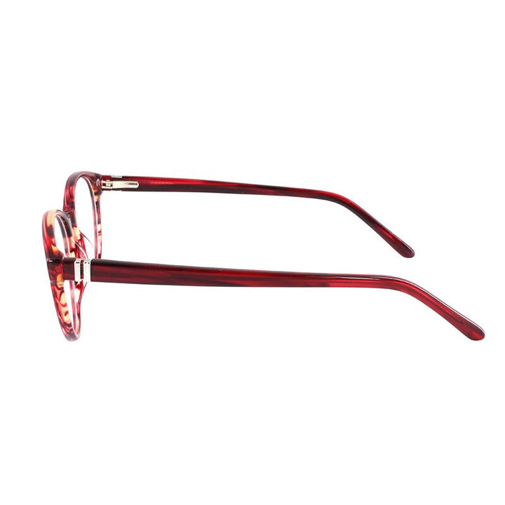 Gmei Women's Eyeglasses Burgundy Acetate Spring Hinges T8062 Full Rim Gmei Optical