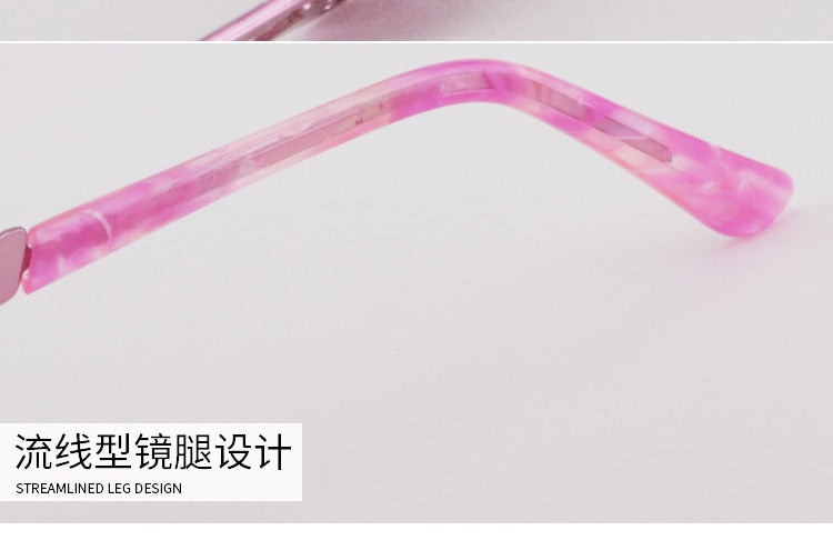 Women's Half Rim Hollow Alloy Frame Eyeglasses 6075 Semi Rim Bclear