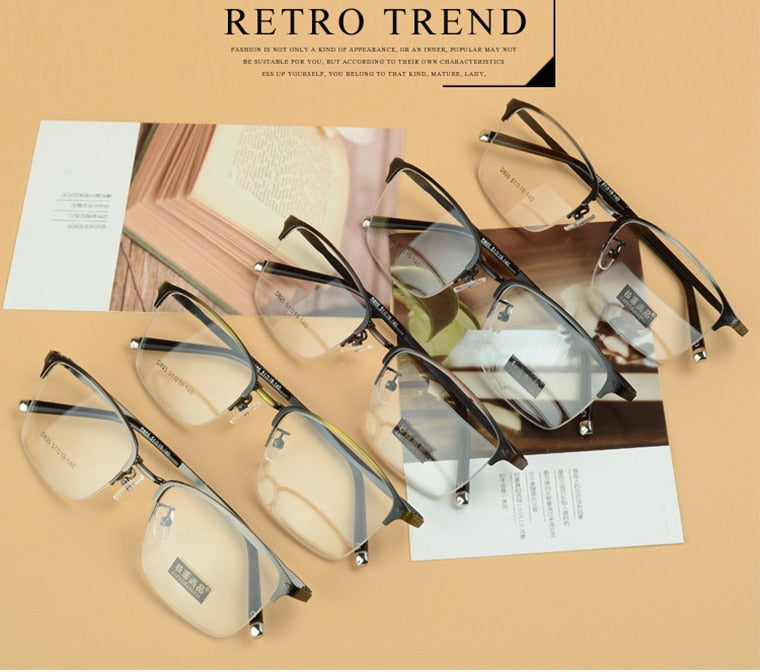 Unisex Semi Rim Alloy Frame Eyeglasses D805 Semi Rim Bclear
