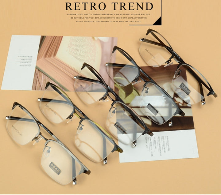 Unisex Semi Rim Alloy Frame Eyeglasses D805 Semi Rim Bclear