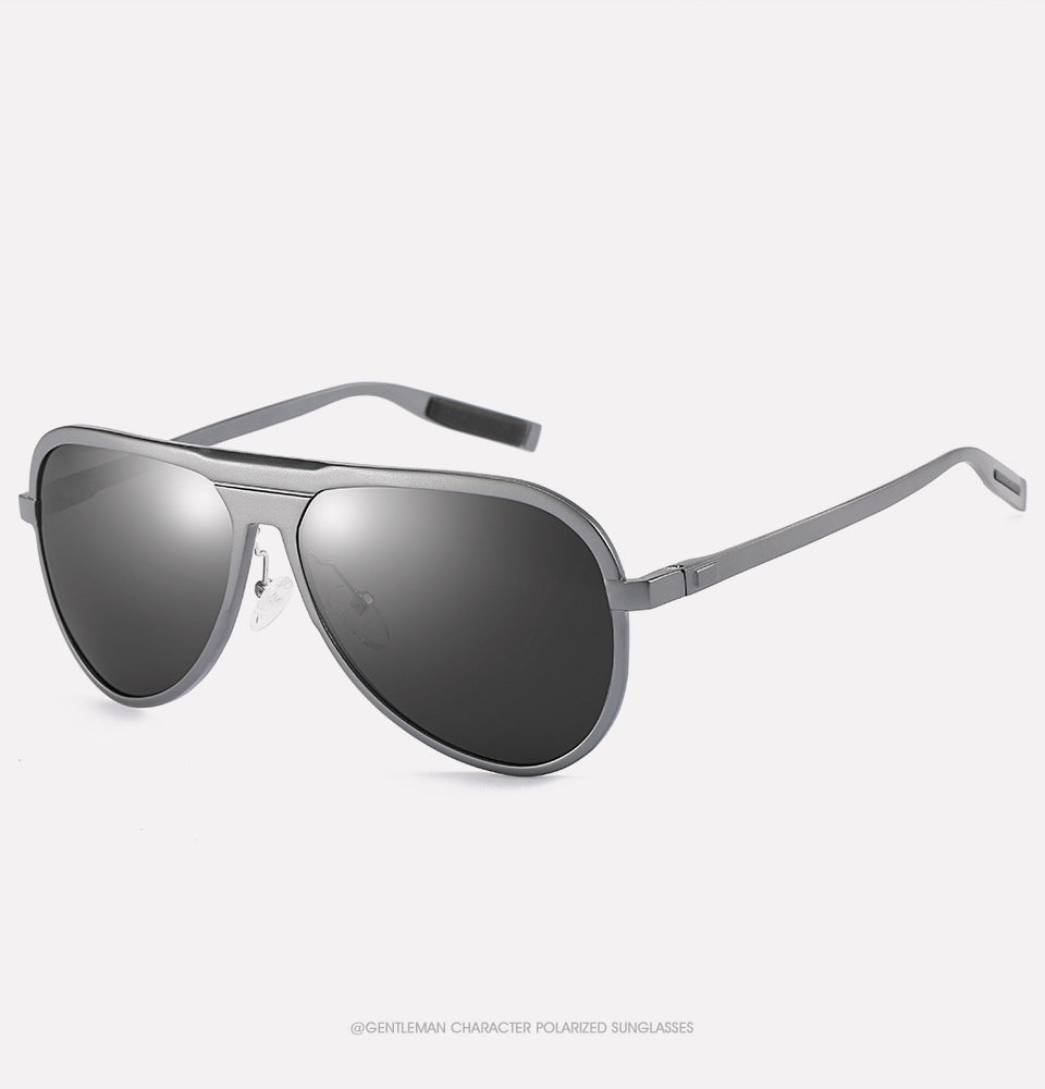 Hdcrafter Men's Full Rim Aluminum Magnesium Round Frame Polarized Sunglasses G9828 Sunglasses HdCrafter Sunglasses