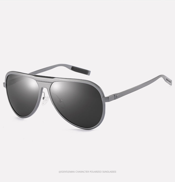 Hdcrafter Men's Full Rim Aluminum Magnesium Round Frame Polarized Sunglasses G9828 Sunglasses HdCrafter Sunglasses
