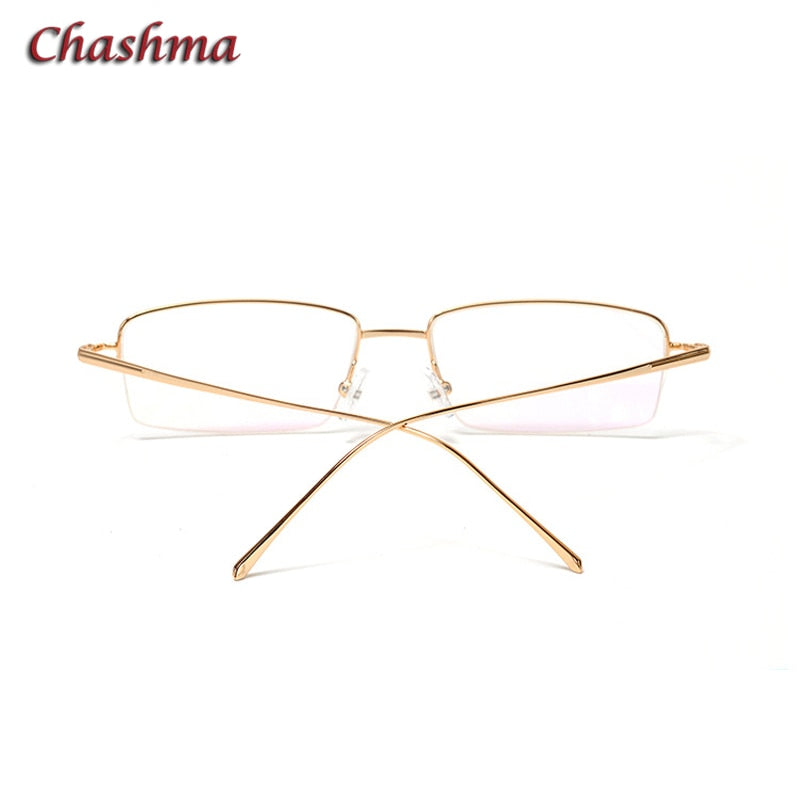 Chashma Ochki Men's Semi Rim Square Titanium Eyeglasses 9867 Semi Rim Chashma Ochki