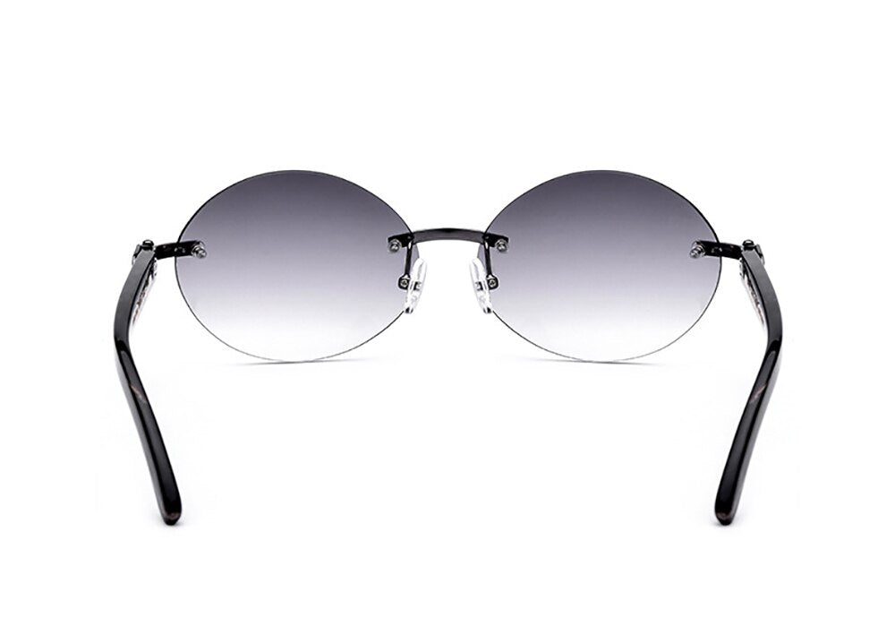 Aissuarvey Unisex Round Rimless Alloy Horn Frame Polarized Lens Sunglasses As13524012Y1 Sunglasses Aissuarvey Sunglasses   