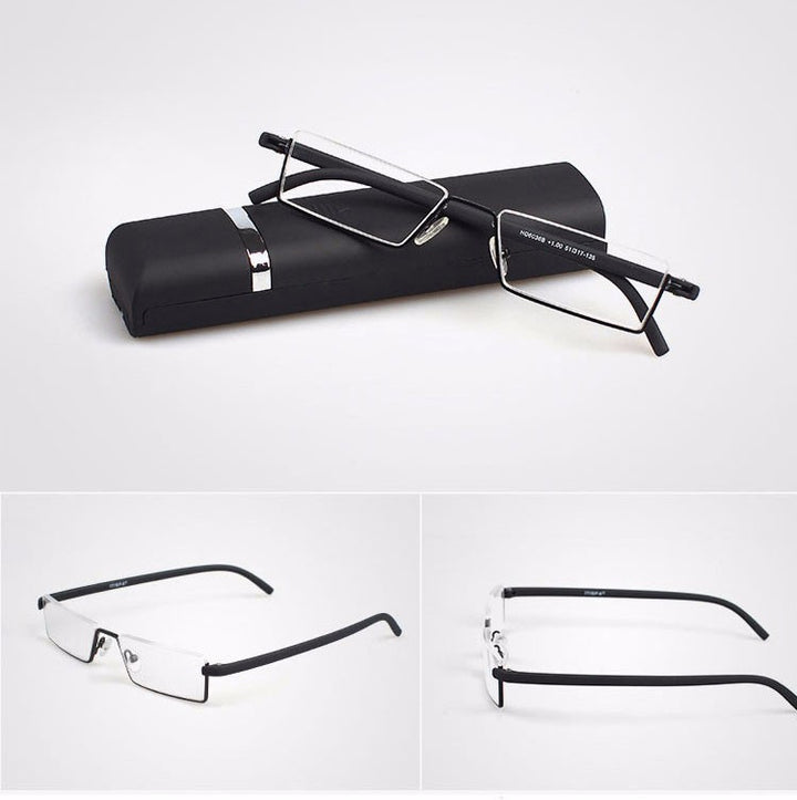 Reven Jate Unisex Semi Rim Rectangle Alloy Reading Glasses R131 Reading Glasses Reven Jate