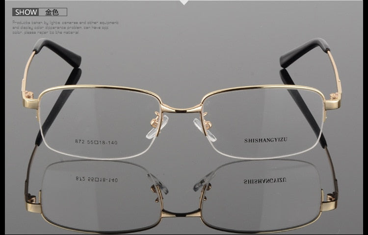 Bclear Men's Semi Rim Alloy Square Eyeglasses 872 Semi Rim Bclear