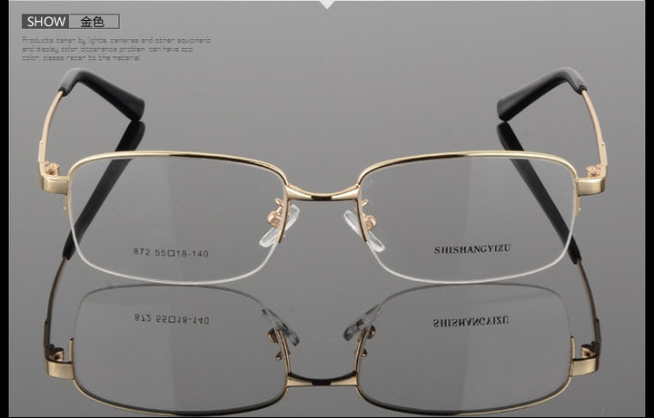Bclear Men's Semi Rim Alloy Square Eyeglasses 872 Semi Rim Bclear