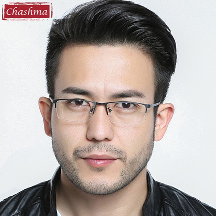 Chashma Men's Semi Rim Square Alloy Eyeglasses 2017 Semi Rim Chashma gray
