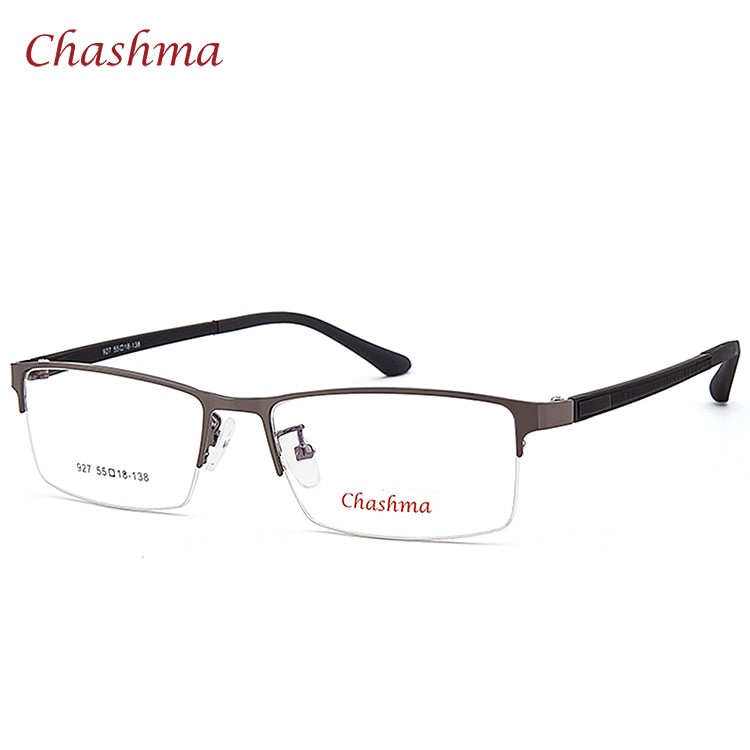 Chashma Ochki Men's Semi Rim Rectangle Alloy Eyeglasses 927 Semi Rim Chashma Ochki Gray