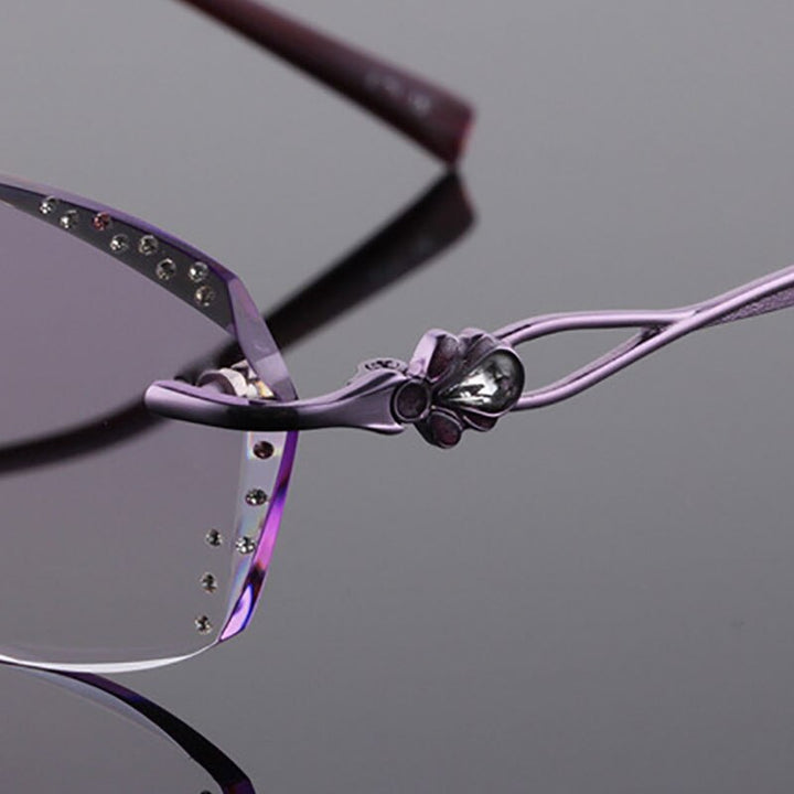 Reven Jate Women's Rimless Rectangle Titanium Eyeglasses 2123 Rimless Reven Jate