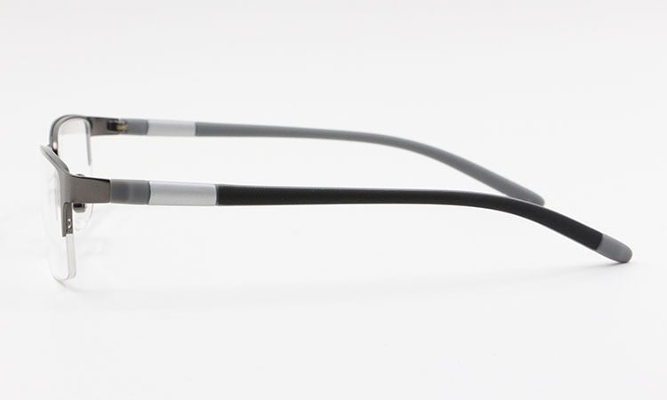 Bclear Men's Alloy Square Semi Rim Eyeglasses B2442 Semi Rim Bclear