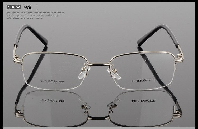 Bclear Men's Semi Rim Eyeglasses Alloy Square S887 Semi Rim Bclear