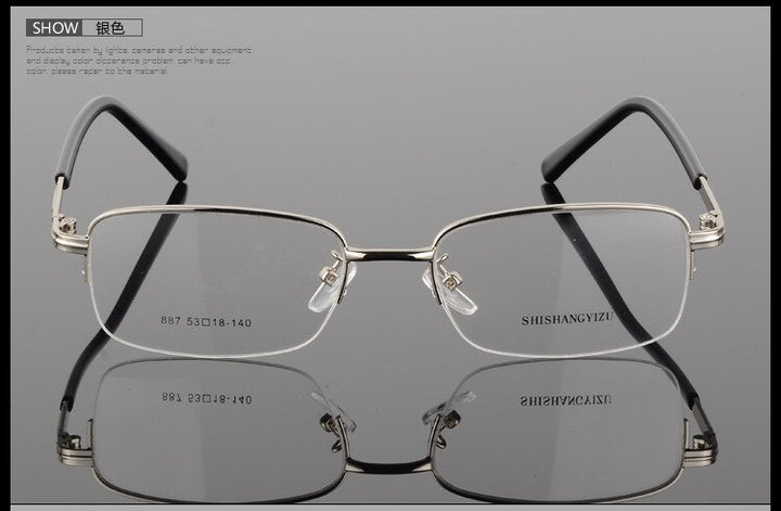 Bclear Men's Semi Rim Eyeglasses Alloy Square S887 Semi Rim Bclear