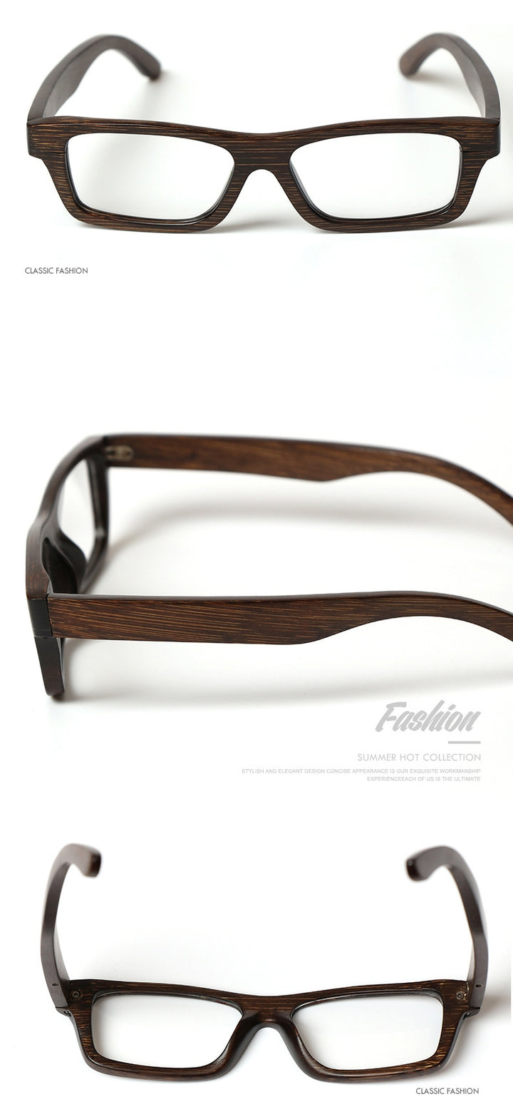 Hdcrafter Unisex Full Rim Square Bamboo Wood Frame Eyeglasses 56190 Full Rim Hdcrafter Eyeglasses