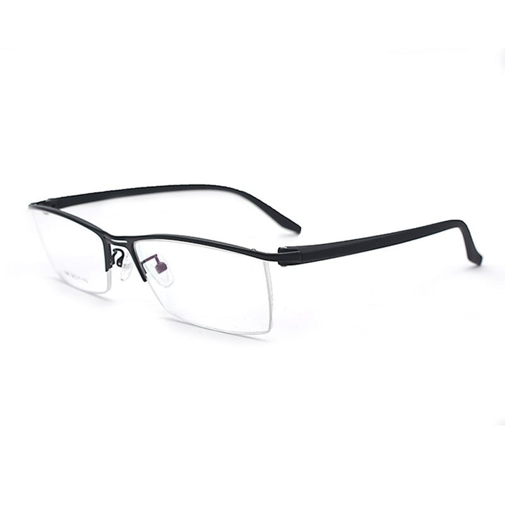 Hotochki Men's Semi Rim Acetate Alloy Frame Eyeglasses 1088 Semi Rim Hotochki black