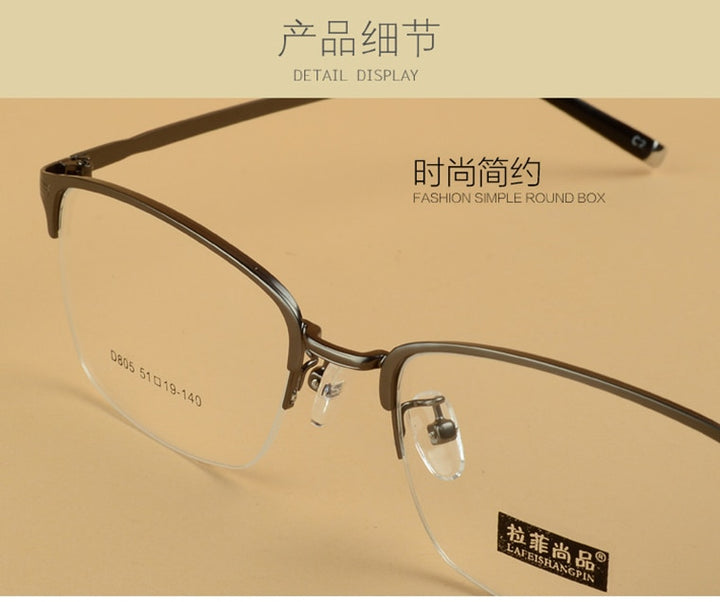 Unisex Semi Rim Alloy Frame Eyeglasses D805 Semi Rim Bclear