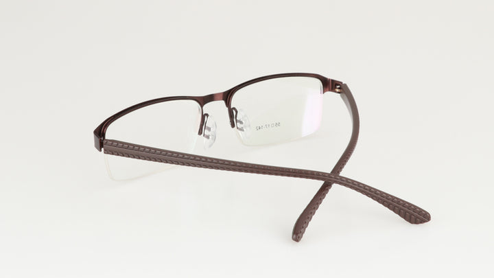 Hdcrafter Men's Semi Rim Rectangle Titanium Alloy Frame Photochromic Reading Glasses 9bs Reading Glasses Hdcrafter Eyeglasses