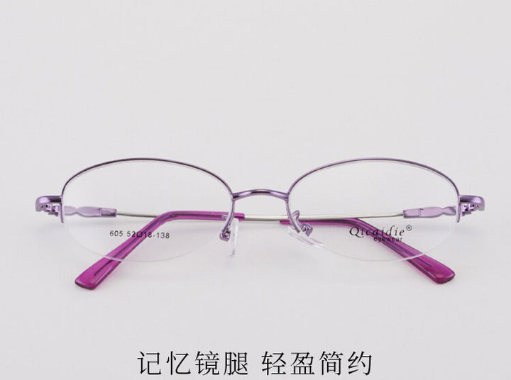Women's Memory Alloy Semi Rim Frame Eyeglasses 605 Semi Rim Bclear