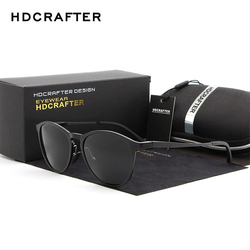 Hdcrafter Unisex Full Rim Oval Round Aluminum Frame Polarized Sunglasses L6625 Sunglasses HdCrafter Sunglasses