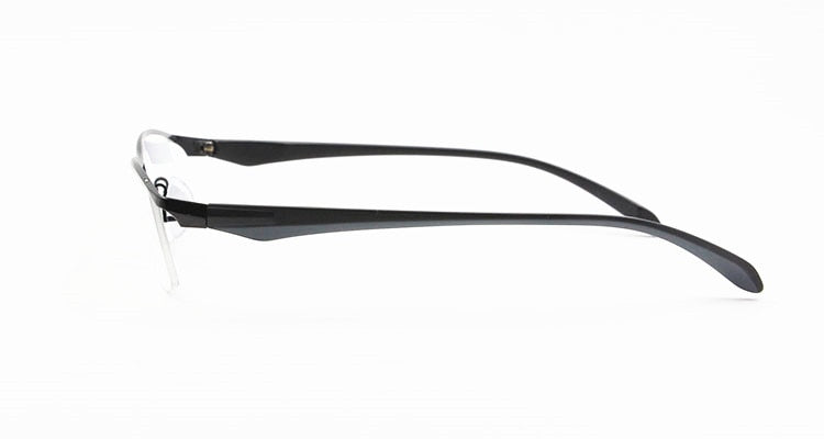 Men's Titanium Alloy Eyeglasses Half Rim Frame P8011 Semi Rim Bclear