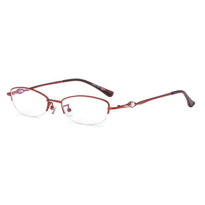 Hotochki Women's Semi Rim Alloy Frame Reading Glasses 3039 Reading Glasses Hotochki +50 Red