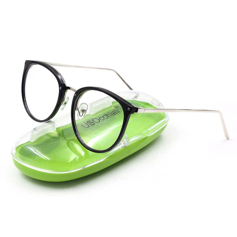 Hotochki Women's Full Rim Cat Eye Alloy PC Frame Eyeglasses 5969 Full Rim Hotochki black