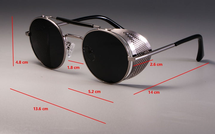 CCspace Unisex Full Rim Round Alloy Frame Steampunk Sunglasses ZML14 Sunglasses CCspace Sunglasses