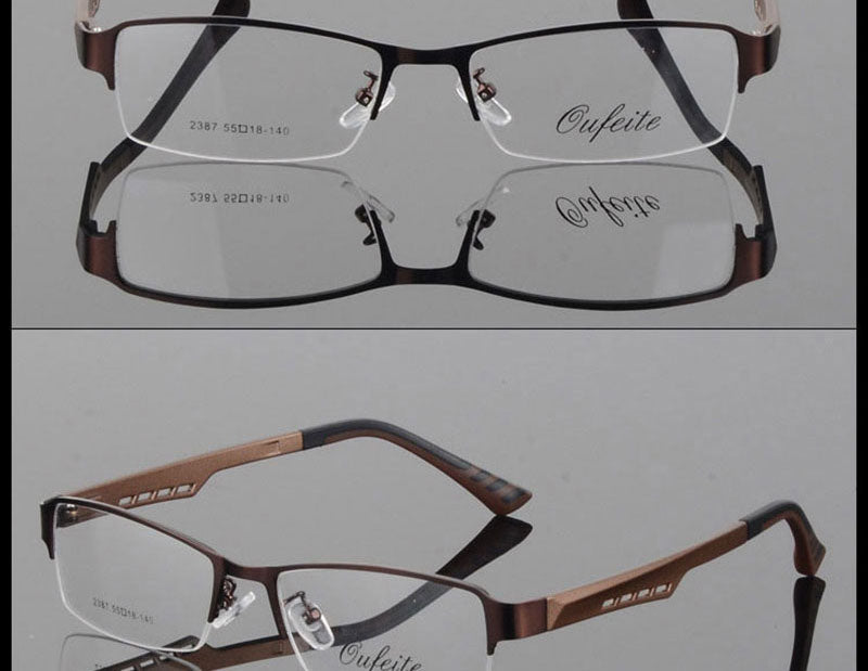Reven Jate Women's 2387 Eyeglasses Semi-Rim Alloy Semi Rim Reven Jate