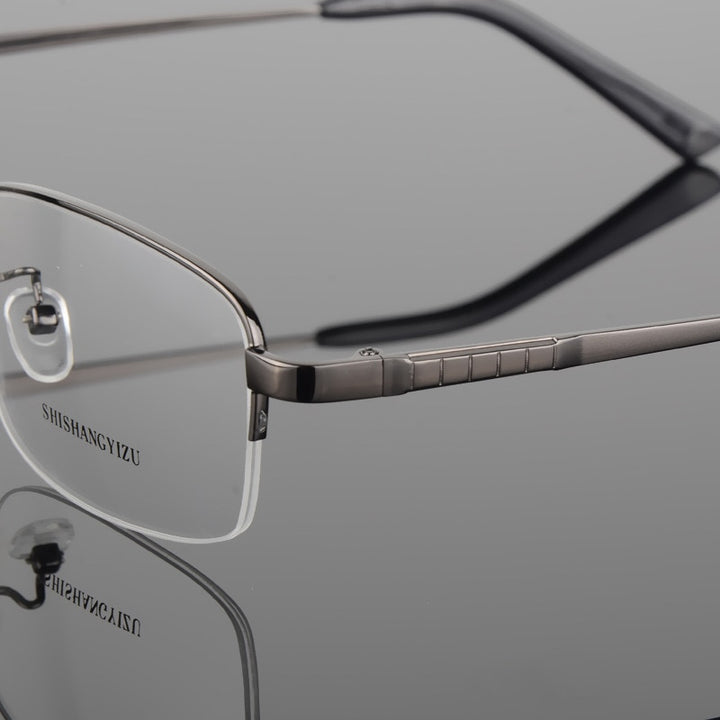 Bclear Men's Semi Rim Alloy Square Eyeglasses 872 Semi Rim Bclear