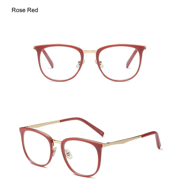 Ralferty Women's Full Rim Square Acetate Alloy Eyeglasses F92128 Full Rim Ralferty