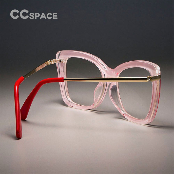 CCspace Women's Full Rim Rectangle Cat Eye Resin Frame Eyeglasses 45548 Full Rim CCspace