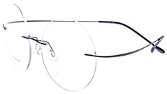 Chashma Ottica Unisex Rimless Round Titanium Eyeglasses 9613 Rimless Chashma Ottica Black