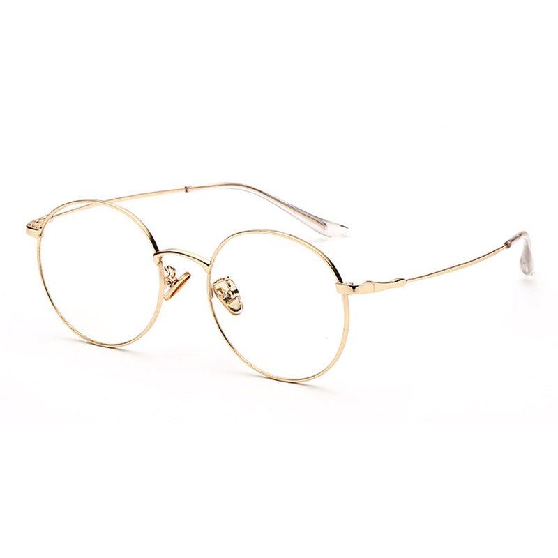 Hotochki Unisex Full Rim Round Alloy Frame Eyeglasses 77507 Full Rim Hotochki Gold