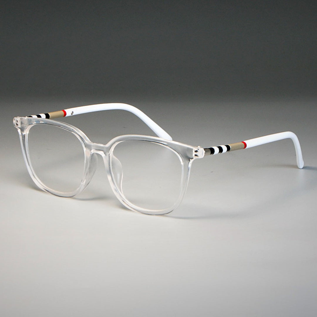 CCspace Unisex Full Rim Cat Eye Tr 90 Resin Frame Eyeglasses 47892 Full Rim CCspace C2 clear white legs