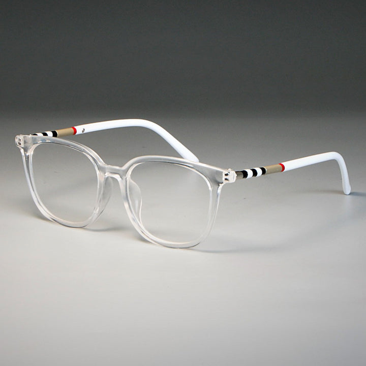 CCspace Unisex Full Rim Cat Eye Tr 90 Resin Frame Eyeglasses 47892 Full Rim CCspace C2 clear white legs