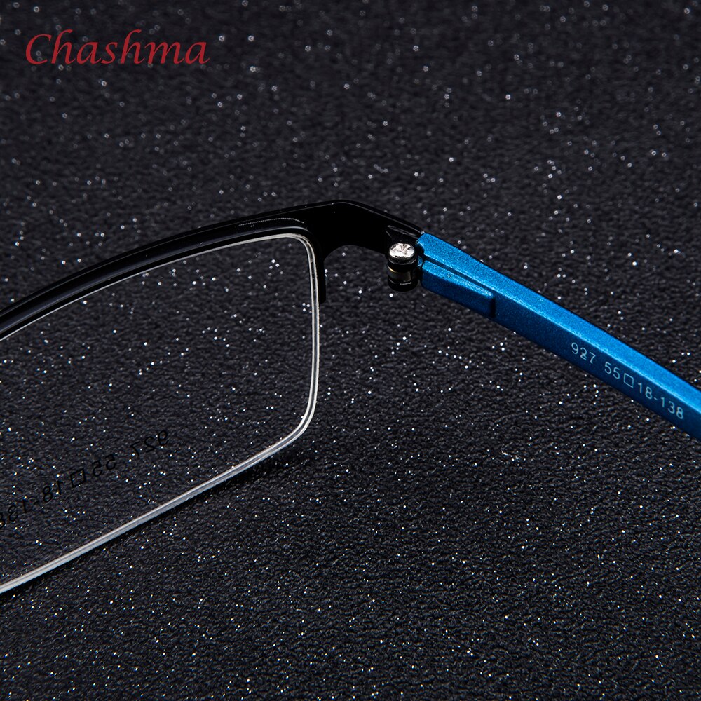 Chashma Ochki Men's Semi Rim Rectangle Alloy Eyeglasses 927 Semi Rim Chashma Ochki