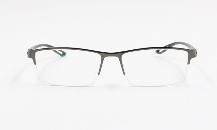Men's Semi Rim Square Eyeglasses Titanium Alloy  9029 Semi Rim Bclear