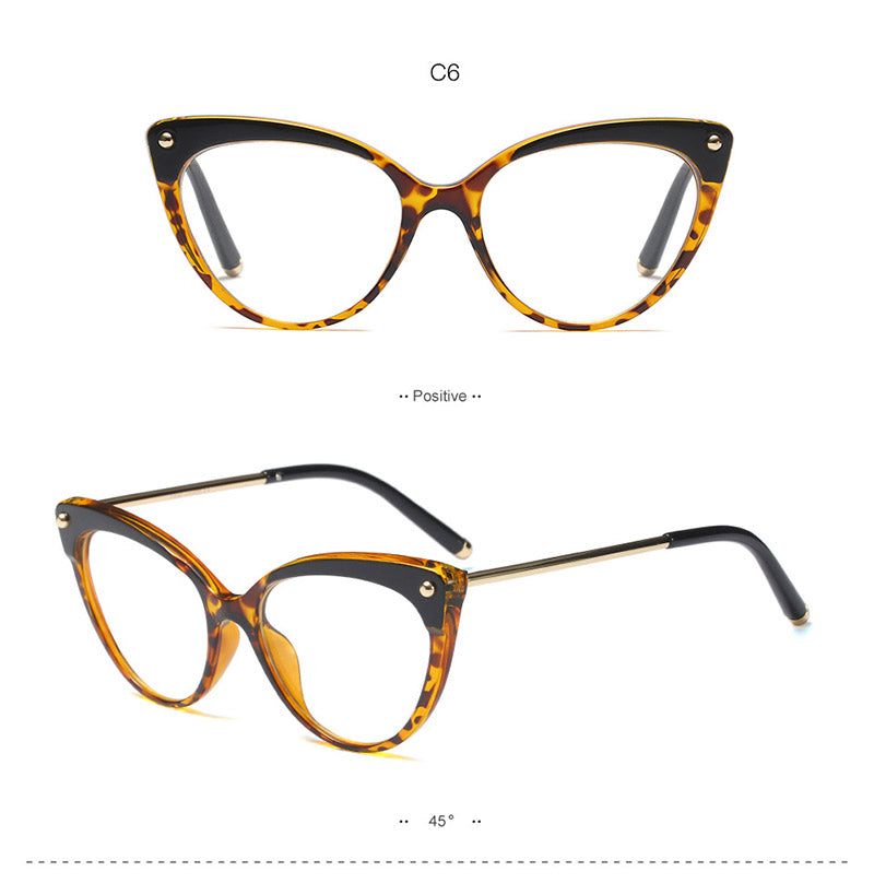 Hotony Women's Full Rim Cat Eye Acetate Frame Eyeglasses 93308 Full Rim Hotony