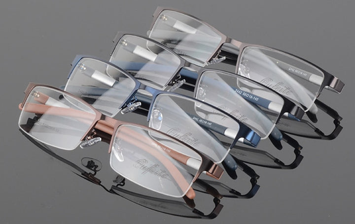 Hotony Unisex Semi Rim Alloy Frame TR 90 Temple Eyeglasses 2242 Semi Rim Hotony