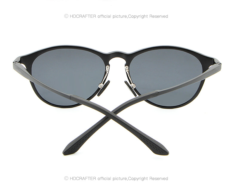 Hdcrafter Unisex Full Rim Oval Round Aluminum Frame Polarized Sunglasses L6625 Sunglasses HdCrafter Sunglasses